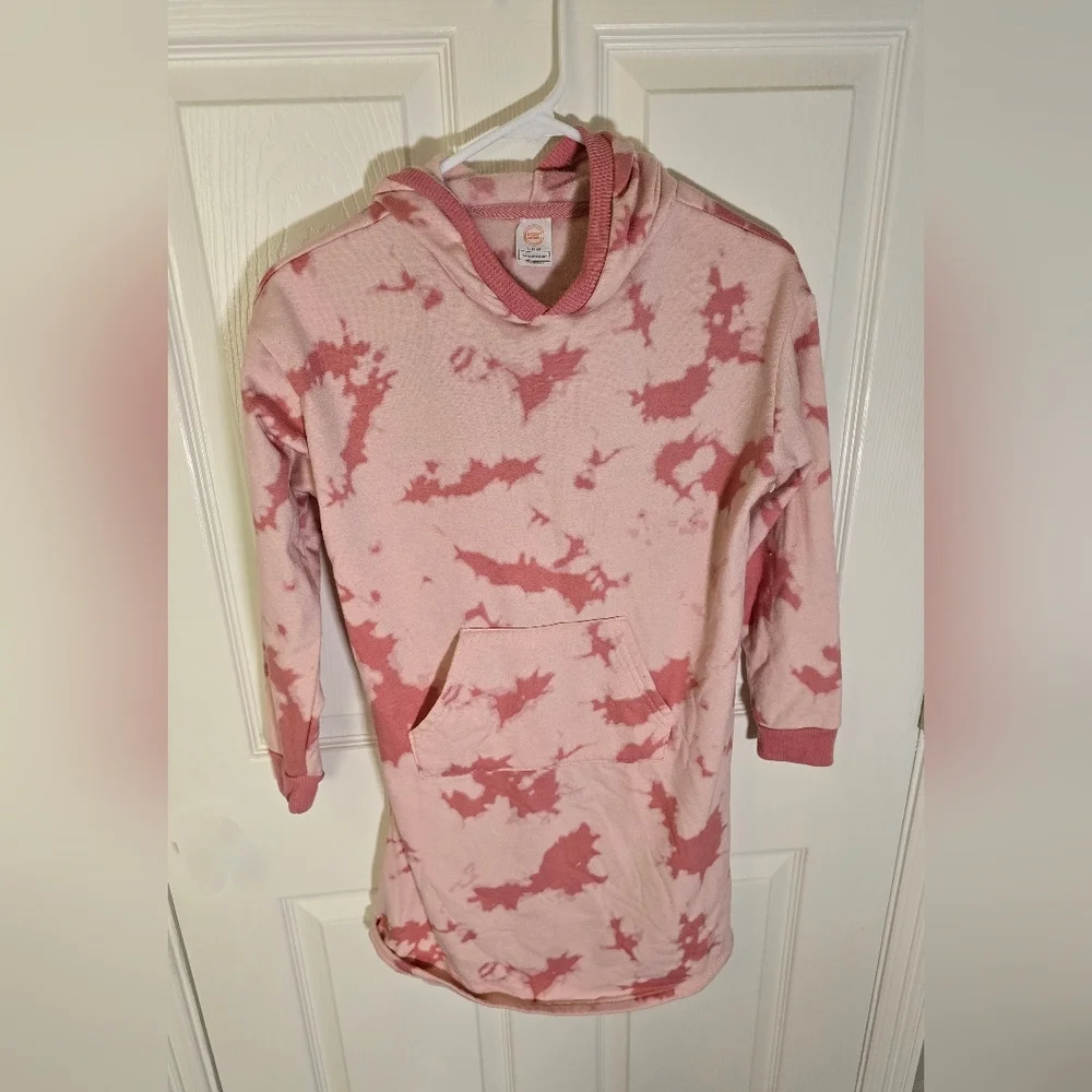 Wonder Nation Girls Pink Hooded Long Sleeve Fleece Lined Pullover Jacket Large